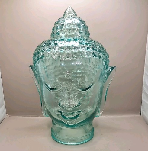 Glass buddha head - glass, light