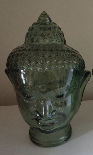 Glass buddha head - buddha, head,