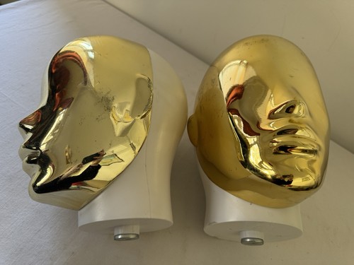 Mannequin heads gold white - heads,