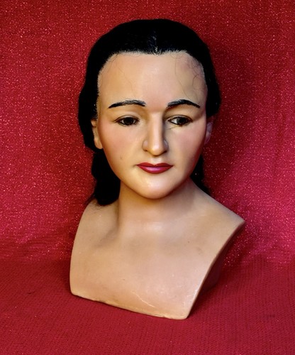 Antique wax portrait bust life - wax,
